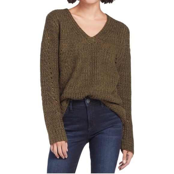 John + Jenn Revolve Constance Sweater Olive Green Pullover Women’s Size Medium - Picture 12 of 12